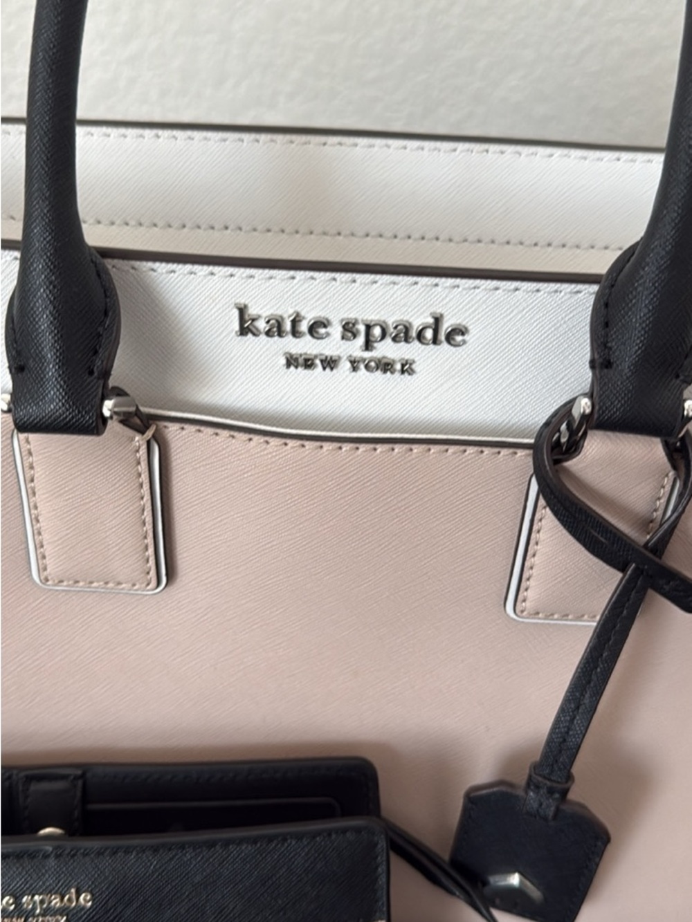 kate spade Pink, White and Black Leather Satchel with Matching Wallet - Picture 2 of 7